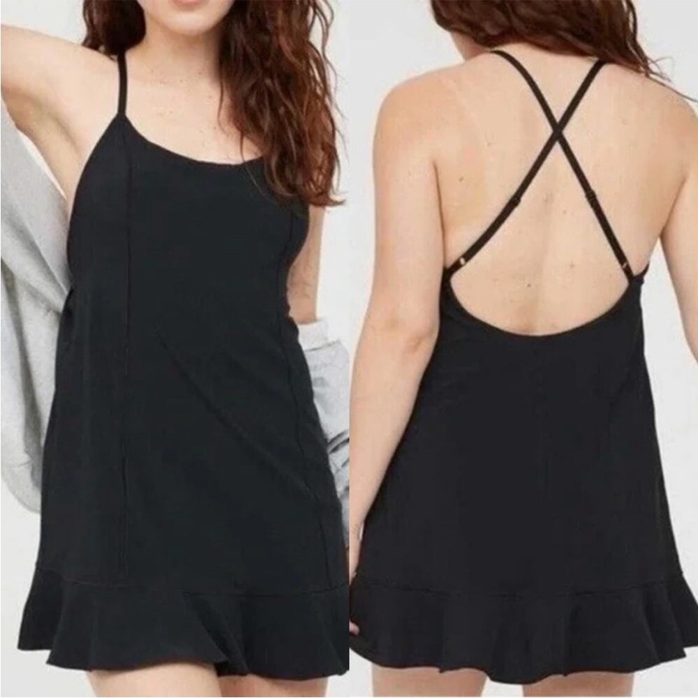 Aerie Offline Black Athletic Mini Dress